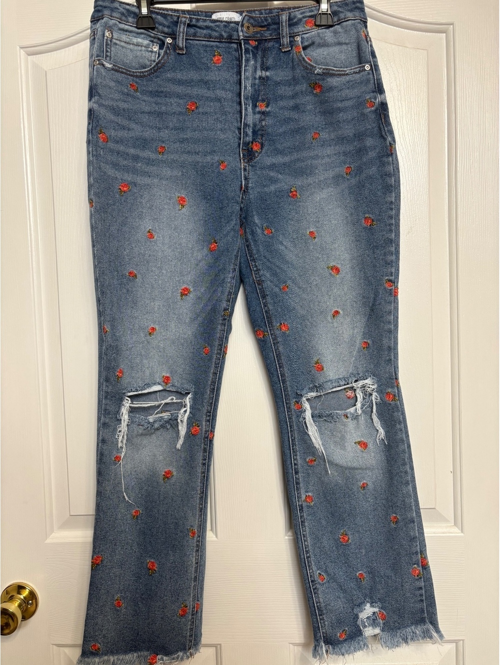 True Craft Rose Patterned Blue Jeans